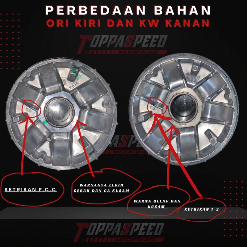 KODE (KOJ) PULLEY CVT CUSTOM 1 SET PART ORIGINAL GENIO/BEAT DELUXE/BEAT STREET 2021/SCOOPY NEW 2021 2