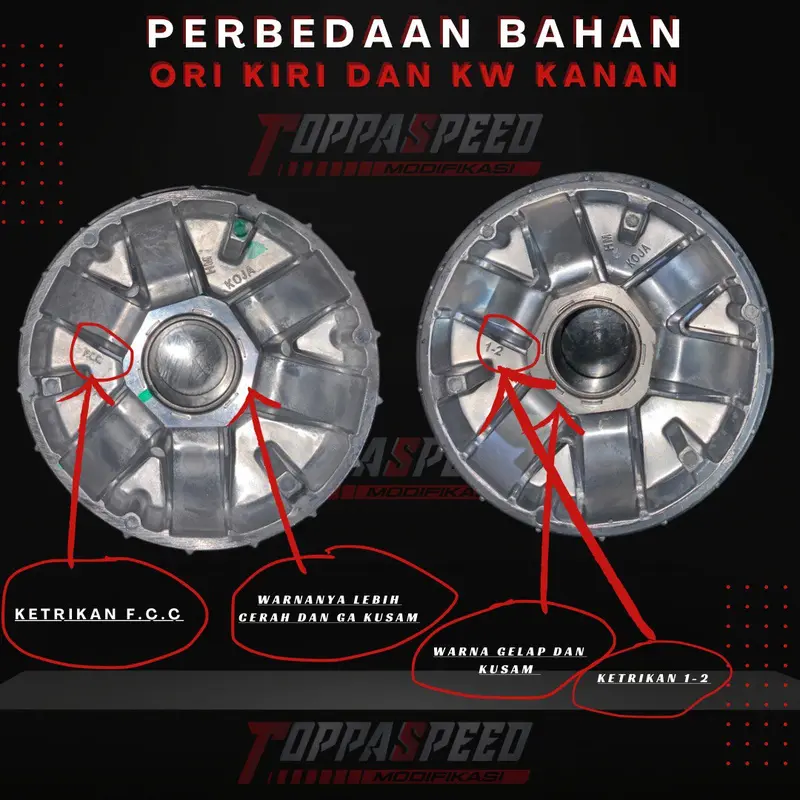 KODE (KOJ) PULLEY CVT CUSTOM 1 SET PART ORIGINAL GENIO/BEAT DELUXE/BEAT STREET 2021/SCOOPY NEW 2021 1
