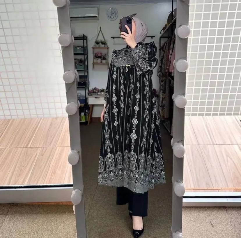 Setelan Tunik Destina Motif Etnik / Setelan Tunik / One Set Tunik