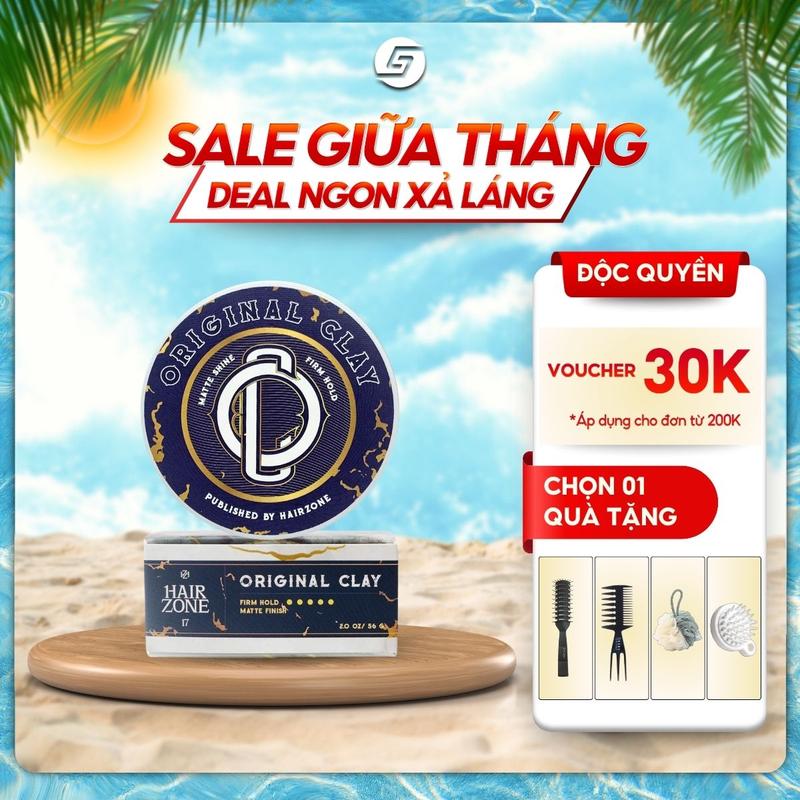 Sáp vuốt tóc nam Original Clay Hairzone - Hỗ trợ dưỡng tóc và chăm sóc tóc -  Kiềm dầu và mồ hôi, mùi hương cola trẻ trung - Tặng lược bán nguyệt Chaoba