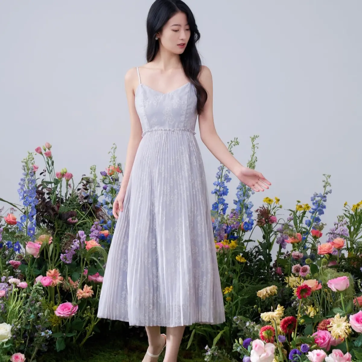 Pamela Pleated Dress - Lilac