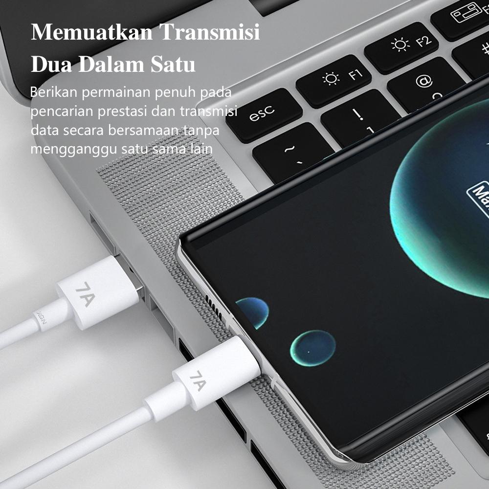 Kabel pengisi daya ponsel tipe-c pengisian daya super cepat 7A putih cocok untuk kabel data Huawei Xiaomi 100w Panjang Konektor Cable Hitam