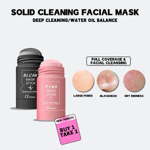 [BUY 1 TAKE 1] Face Clean Mask Green Tea Cleansing Stick Mask Shrink pores Deep Blackhead Remover facial Cleansing Moisturizing Mask Beauty Skin Care Skin Repair Comfort clay stick mugwort  gray Moisturizer Moisture Hydrate