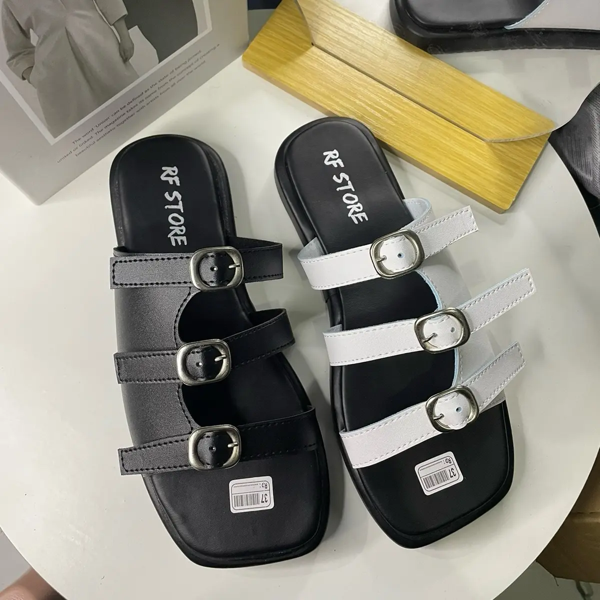 RF STORE Platform Sendal Tali Gesper Full Busa Empuk Kekinian Terbaru sandal cewekmurah