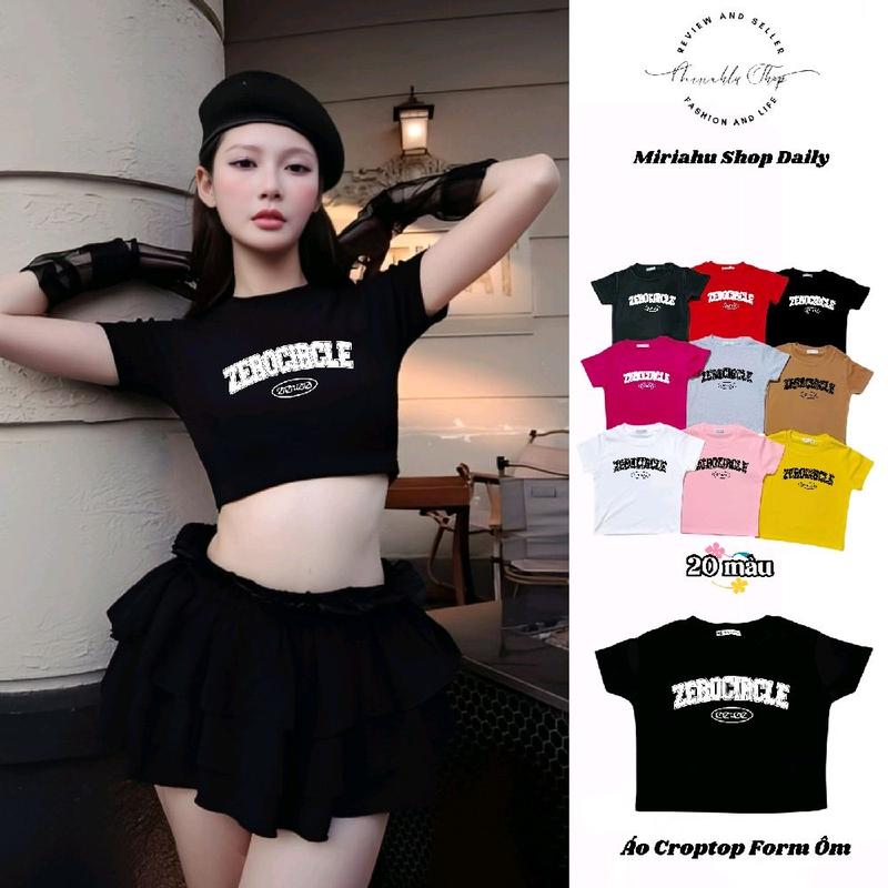 Áo Croptop Nữ Form Ôm Body In Chữ Zero Chất Liệu Cotton Lụa Co Giãn 4 Chiều Phong Cách Hàn Quốc Cá Tính Item Thời Trang Nữ Hot 2025