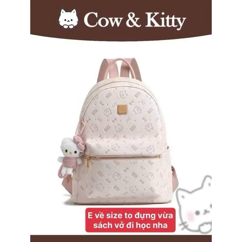 Balo đi học size40 nam nữ họa tiết Cow Kitty mới thời trang đựng vừa sá