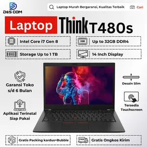 Laptop T480s Intel i7 Gen 8 RAM 16GB SSD 1TB Murah Berkualitas Bergaransi