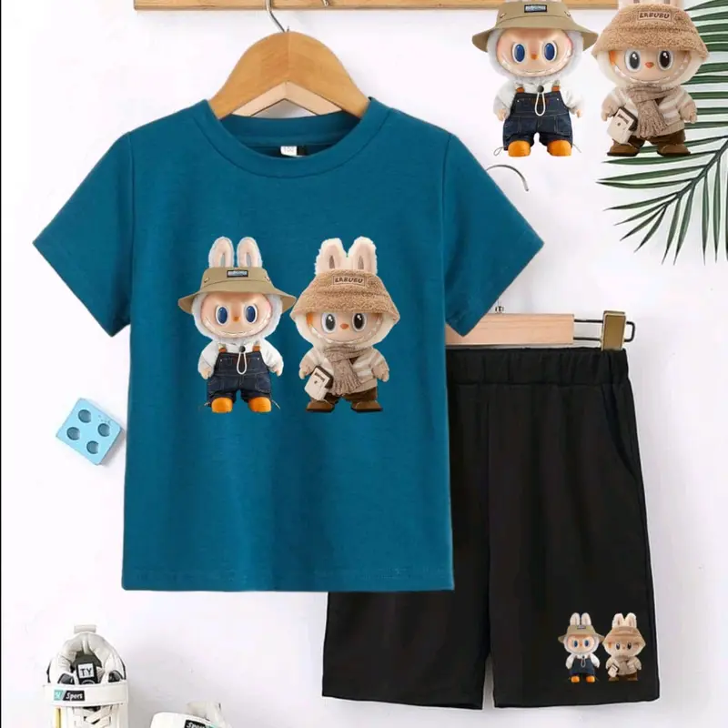 BAJU SETELAN ANAK GAMBAR BONEKA LABUBU 2