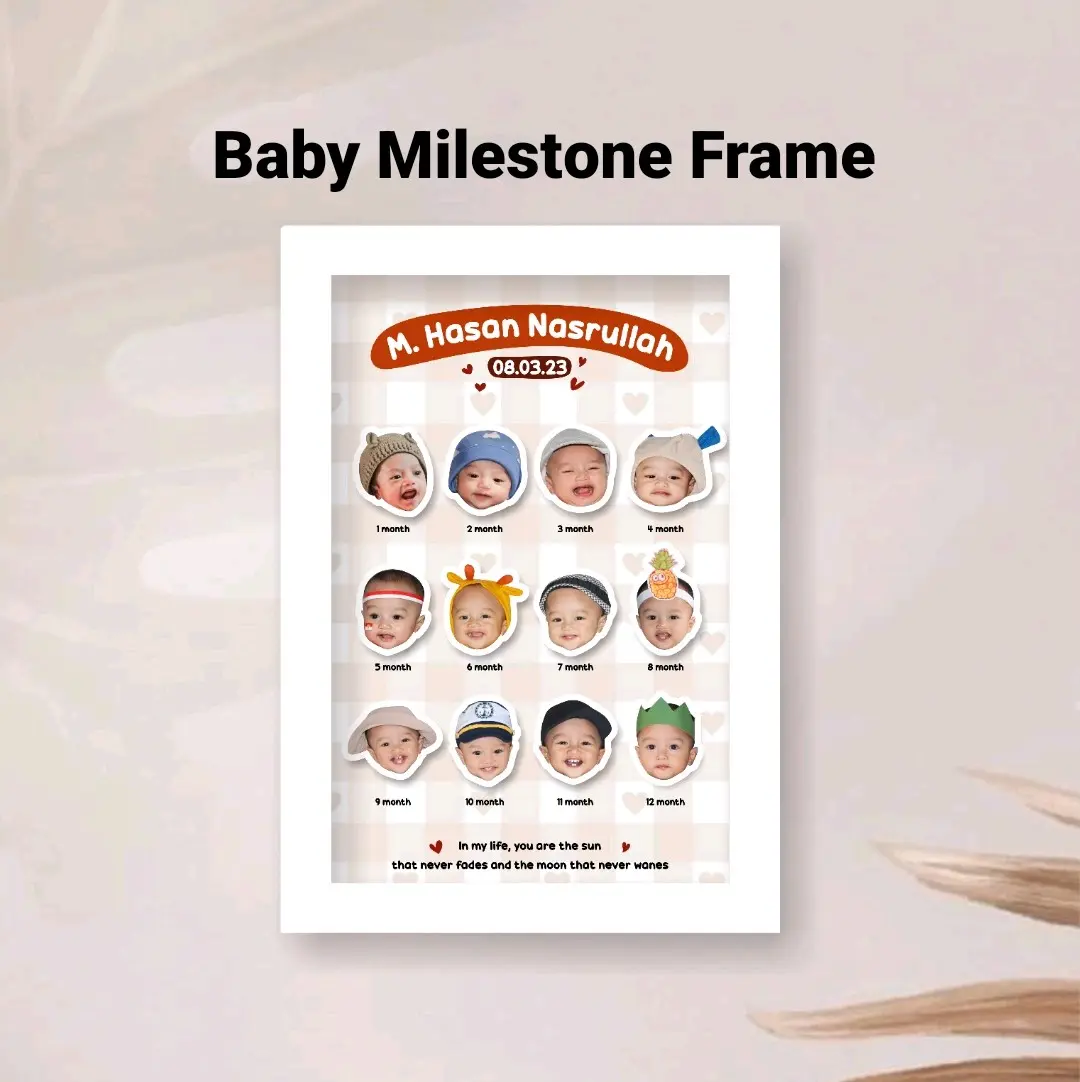 BABY MILESTONE FRAME, KADO ULANG TAHUN ANAK, BINGKAI FOTO ANAK
