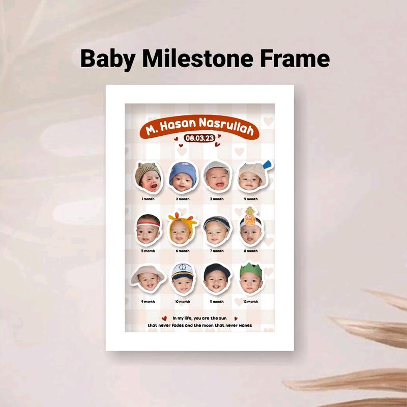 BABY MILESTONE FRAME, KADO ULANG TAHUN ANAK, BINGKAI FOTO ANAK 1
