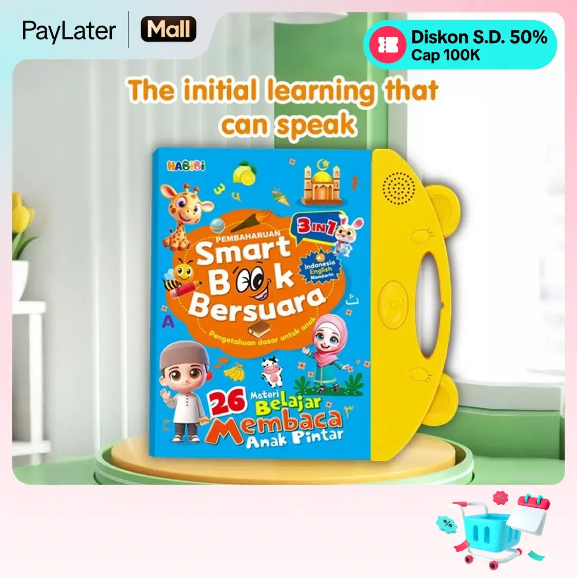 Buku Belajar Kosakata Anak Bersuara 3 Bahasa Indonesia English Mandarin Sentuh Untuk Bersuara Buku Edukasi Anak Pintar Mainan Belajar Membaca Huruf Untuk Balita Usia Dini Hadiah Anak Cerdas Buku Interaktif Pendidikan Awal Mainan Edukasi COD Tersedia