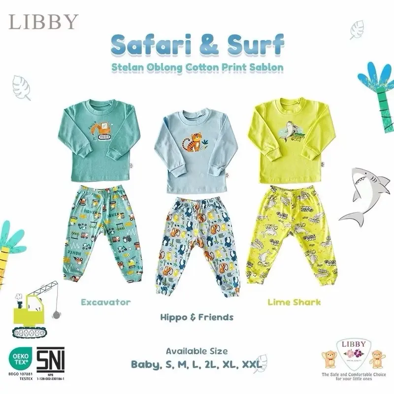 Libby Setelan Anak PANJANG - PANJANG OBLONG TIPIS COTTON MOTIF / 2L-XL-XXL SETELAN OBLONG TIPIS / Kaos Setelan Panjang TIPIS Harian UNISEX 0