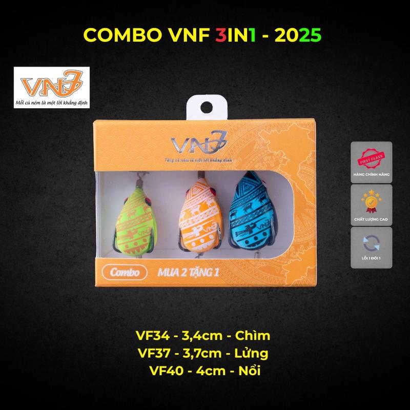 (MUA 2 TẶNG 1) Mồi lure COMBO 3 NHÁI HƠI VNF lưỡi GAMAKATSU câu cá lóc action NỔI,LỬNG,CHÌM đa dạng hiệu quả