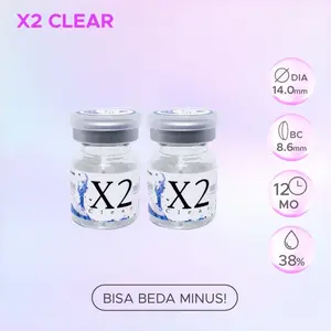 (Free Case) X2 Yearly Clear Softlens Minus / Softlens X2 Clear Tahunan