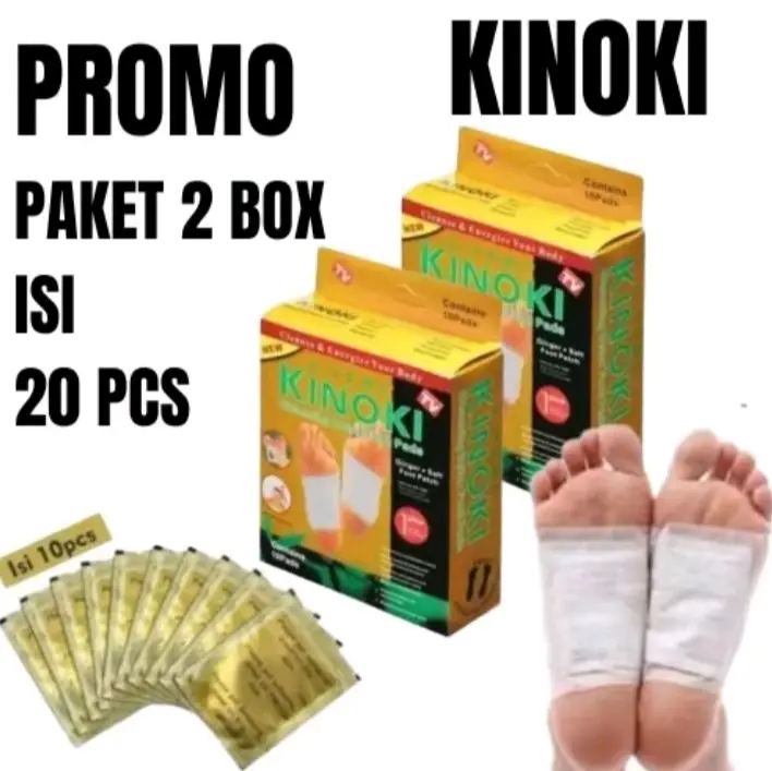 GROSIR KINOKI gold detox foot pads koyo 2 box isi 20 lembar penyerap racun dalam tubuh secara alami Tempel Kaki