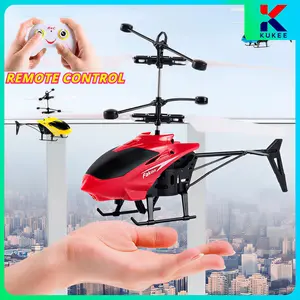 KUKEE Helicopter LED Mainan Helikopter Terbang sensor tangan Remote Control Mainan Anak Helikopter Sensor Tangan Pesawat Terbang Remote Control Toys