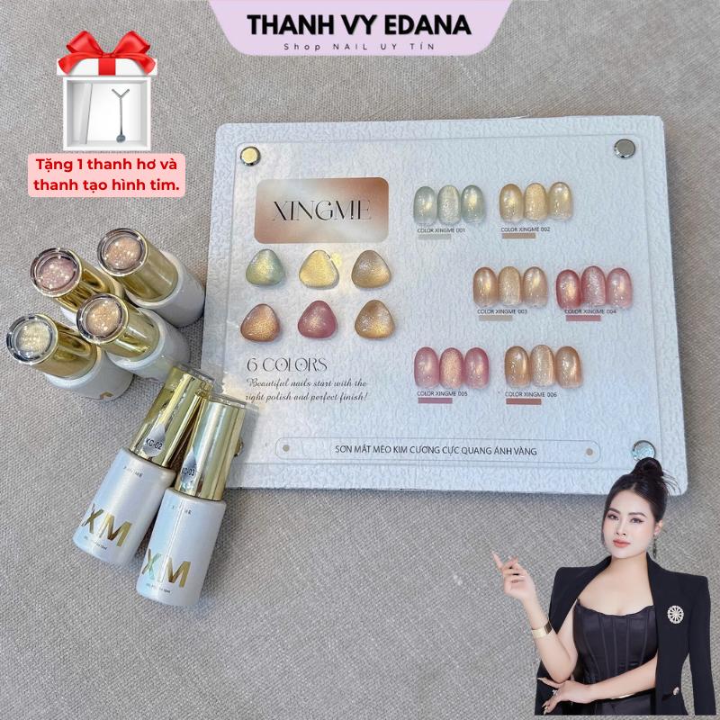 Sơn mắt mèo ánh sao vàng sét 6 màu XINGME, mắt mèo kim cương cực quang ánh vàng [TẶNG 1 NC VUÔNG VÀ THANH TẠO HÌNH TIM]