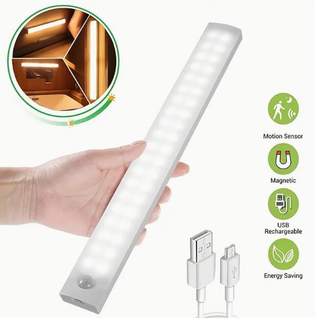 Product Introduction of 1 chiếc Đèn LED cảm biến chuyển động, Pin hoạt động dưới đèn tủ, Đèn tủ từ tính dính ở bất cứ đâu Màu trắng ấm, Cho tủ quần áo phòng ngủ, Tủ, Két an toàn, Hành lang, Cầu thang, Nhà bếp, Tủ đựng thức ăn 16