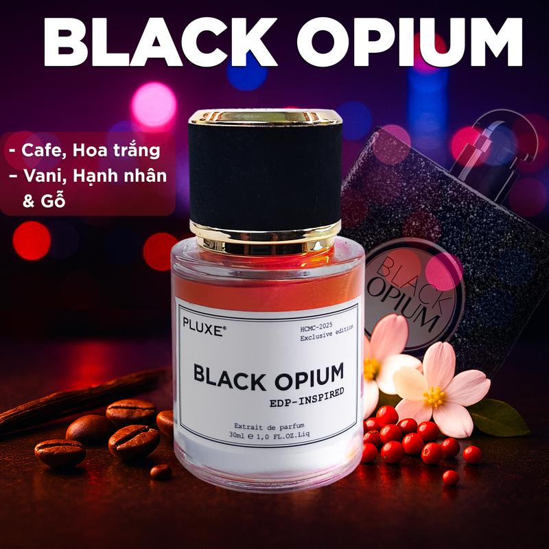  Black Opium  Nữ  – Cafe - vani - hạnh nhân. Nước hoa mang Hương Thơm của Sự ngọt ngào Quyến Rũ và Bí Ẩn Duplicate by Pluxe Fragrance 