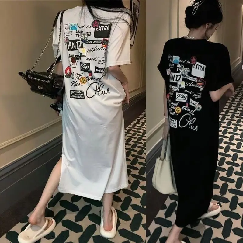 D156 Dress Mdi terusan simple lengan pendek