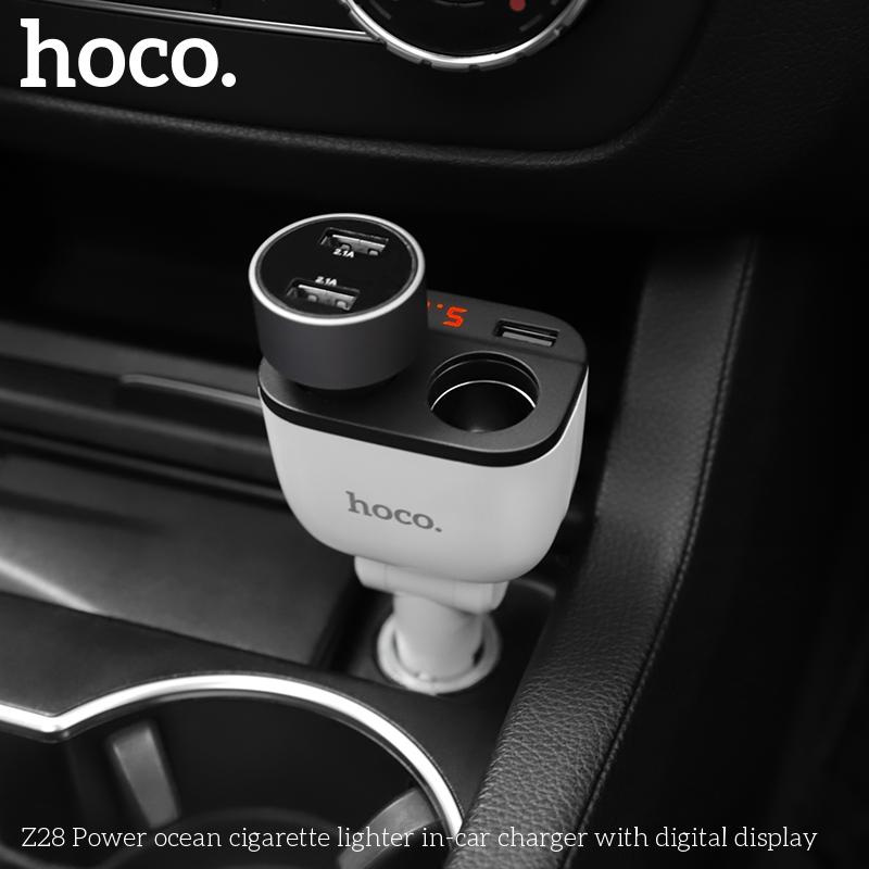 Tẩu Sạc HOCO Z28, 2 Cổng tẩu sạc, 2 Cổng USB, 3.1A, Đèn LED Hiển Thị Dòng Điện, Phụ kiện sạc điện thoại, cam hành trình, máy phun sương, lọc không khí trên ô tô 6