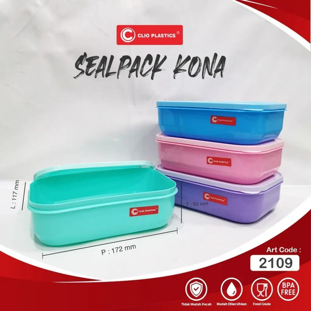 SEALPACK KONA Tanpa SEKAT / Tempat Makan KONA - Kotak Bekal Makan Serbaguna Food Grade BPA Free Wadah Penyimpanan Praktis