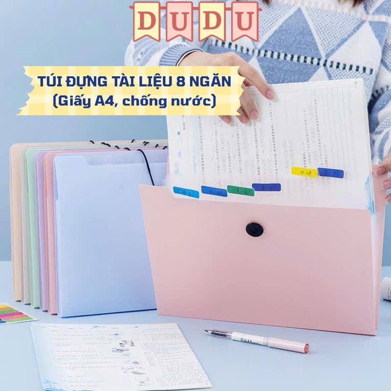 ẢNH THẬT File Lá Đựng Tài Liệu DUDU A4 8 NGĂN Túi Đựng Tài Liệu - Bìa Kẹp Đựng Tài Liệu Văn Phòng