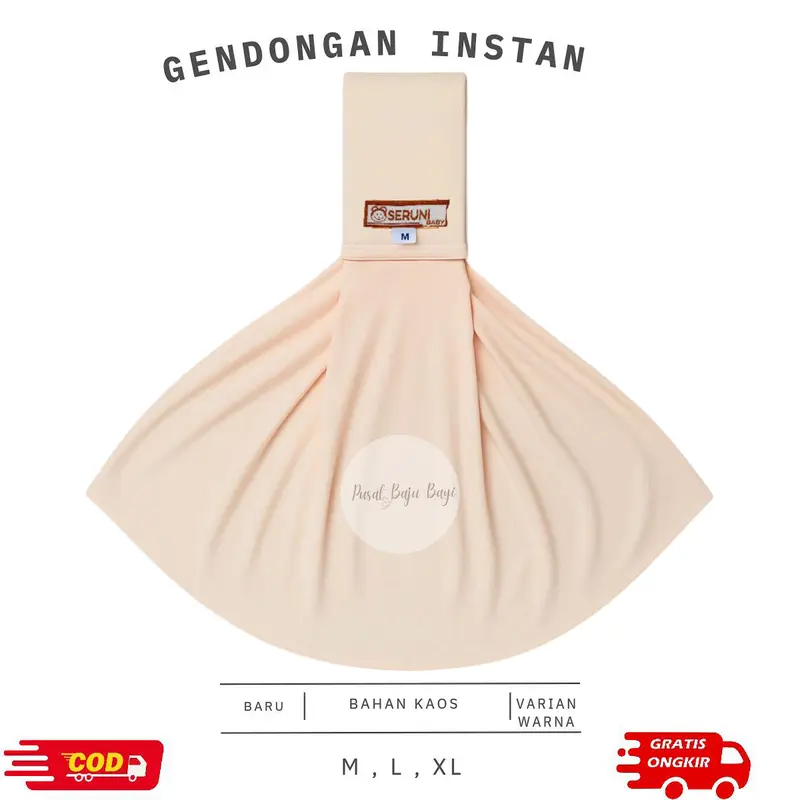 Gendongan Bayi Samping Instan Premium Geos Newborn Bahan Kaos Lembut Plus Pouch (Dengan Strap Busa Empuk di Pundak) 1