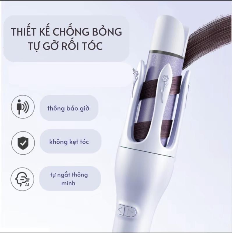 Máy uốn tóc xoăn xoay tự động PRO 2024 trục uốn 28mm chống bỏng, chất liệu gốm sứ cao cấp làm đẹp chuẩn salon 1