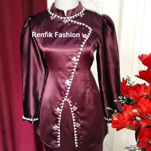 (HANYA BAJU) Evelyn baju kurung melayu wanita modern - Baju kondangan wanita muslim kekinian cantik dan mewah | Baju kurung melayu belah tengah | Baju kurung wanita viral | Baju kurung melayu outfit wanita kondangan | Baju pesta payet mewah murah