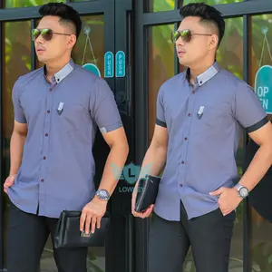 Lowkey Kemeja Pria Dewasa PD 48 Abu | Kemeja Pria Pendek Kemeja Cowok Dewasa Kemeja Cowok Keren Kemeja Pria Slimfit Kemeja Pria Yang Keren Kemeja Cowok Pria 2025