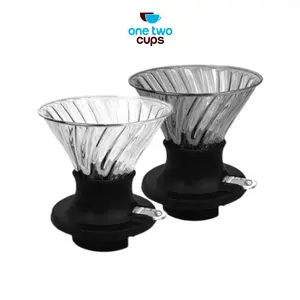 One Two Cups V60 Coffee Dripper Alat Seduh Kopi Manual Kaca 1-2 Cup - VD-50R