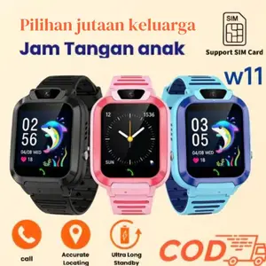 [100% Produk Asli Resmi]Smartwatch W11  Anak 4G – Video/Voice Call Dua Arah, IP67 Waterproof, GPS Tracking & SOS Emergency Call. Wajib Punya untuk Anak Laki-Laki & Perempuan Usia 3-12 Tahun, Hadiah Terbaik