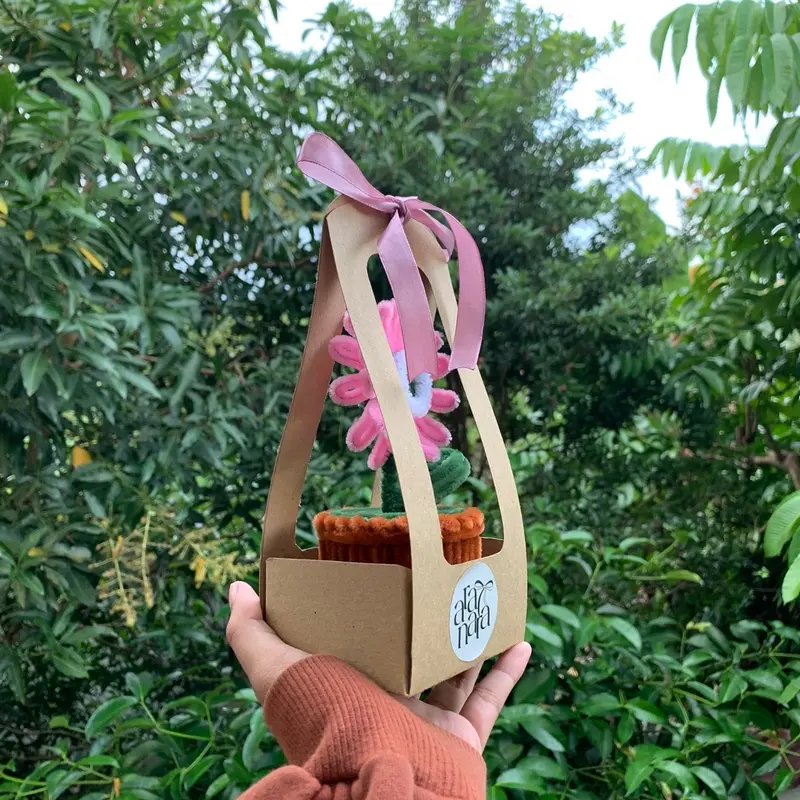 Packaging Minipot Flower Kawat Bulu | Gift by Aranara 2