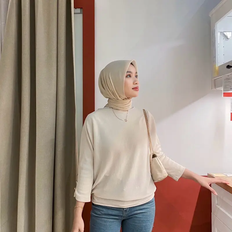 LAURA TOP KNITT BATWING ATASAN BLOUSE BY SHAFITRI 2