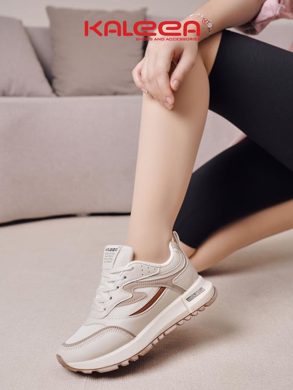 Giày thể thao nữ Kaleea T79 (+1 size) đi bộ tập gym lưới dệt kim sneaker đế cao 3p 4