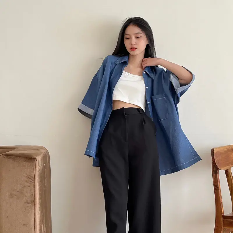Kemeja Lengan Pendek Oversize Marley