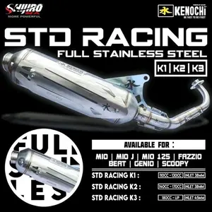 KNALPOT STANDAR RACING KENOCHI STAINLESS FOR MOTOR MIO BEAT SCOOPY GENIO FAZZIO FILANO SPIN VARIO110 - k1 non cover, mio/soul karbu