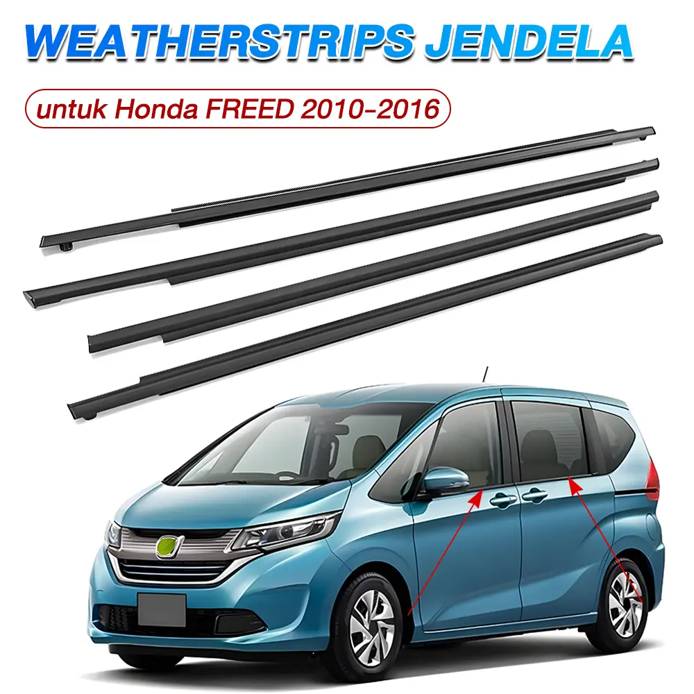 Strip Penyegel Satu set berisi 4 buah strip karet penyegel pintu dan jendela mobil cocok untuk Honda Freed 2010-2016