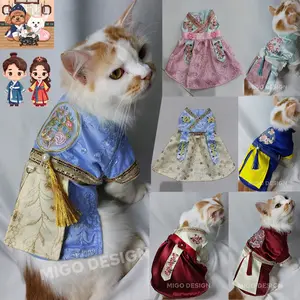 PREMIUM (READY) terjamin |Migo Design 110| Couple Hanbok Korea Baju Kucing/ Anjing Tradisional / Pakaian AnaBul  Hewan Peliharaan Jantan Betina / baju imlek / Pet Costume Clothes Kostum Terlaris