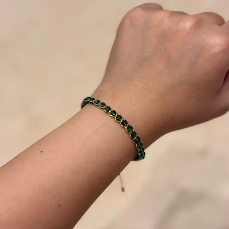 Emerald - Crystal Macrame Bracelet || Zoe Lux 2