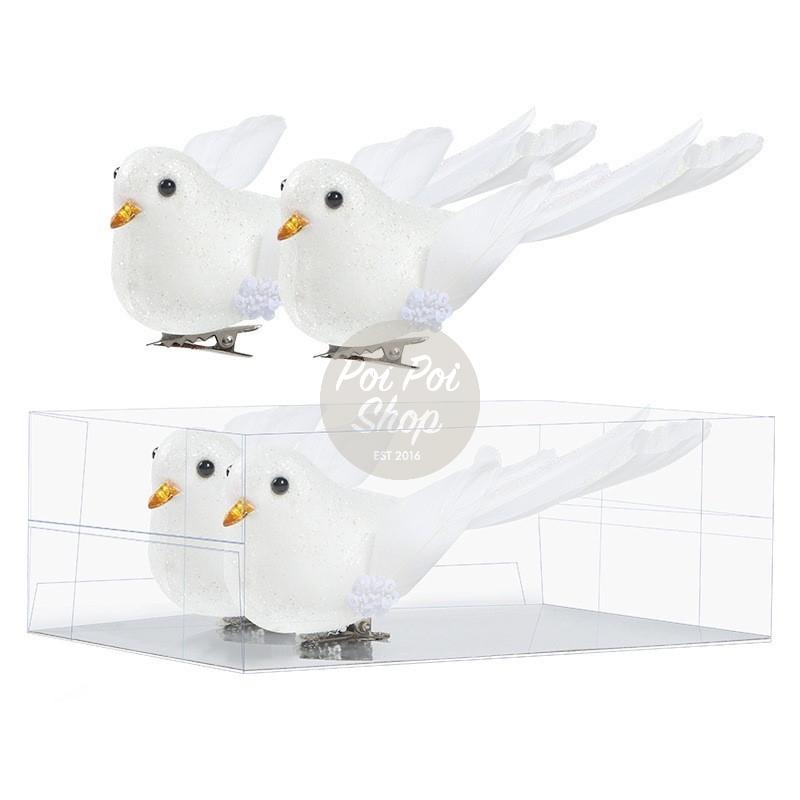 Ornamen Natal Burung Putih Isi 4 Hiasan Aksesoris Pohon Natal Christmas Tree Dekorasi Burung Merpati Hadiah Souvenir Gantungan Kualitas Terbaik Murah Grosir 8