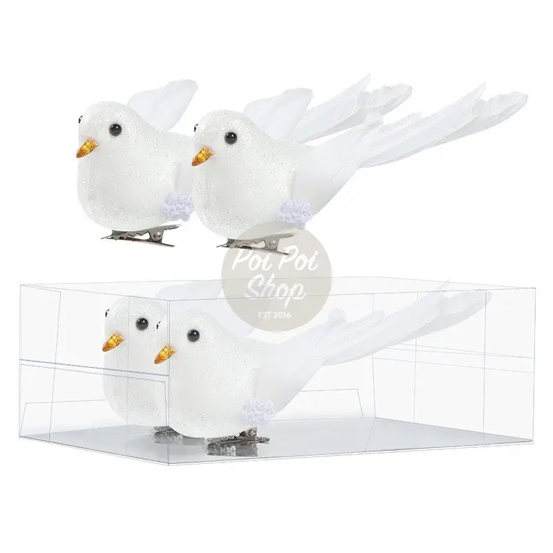 Ornamen Natal Burung Putih Isi 4 Hiasan Aksesoris Pohon Natal Christmas Tree Dekorasi Burung Merpati Hadiah Souvenir Gantungan Kualitas Terbaik Murah Grosir 8
