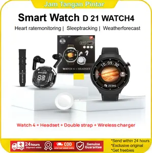 Smartwatch D21 Watch4 Original Model Terbaru, Panggilan Bluetooth, Tahan Air IP67, Layar 1.83 Inci, 100+ Mode Olahraga