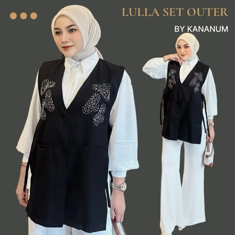 Lulla set outer by kananum 2in1 vest + inner ( terpisah ) bahan katun tencel 4