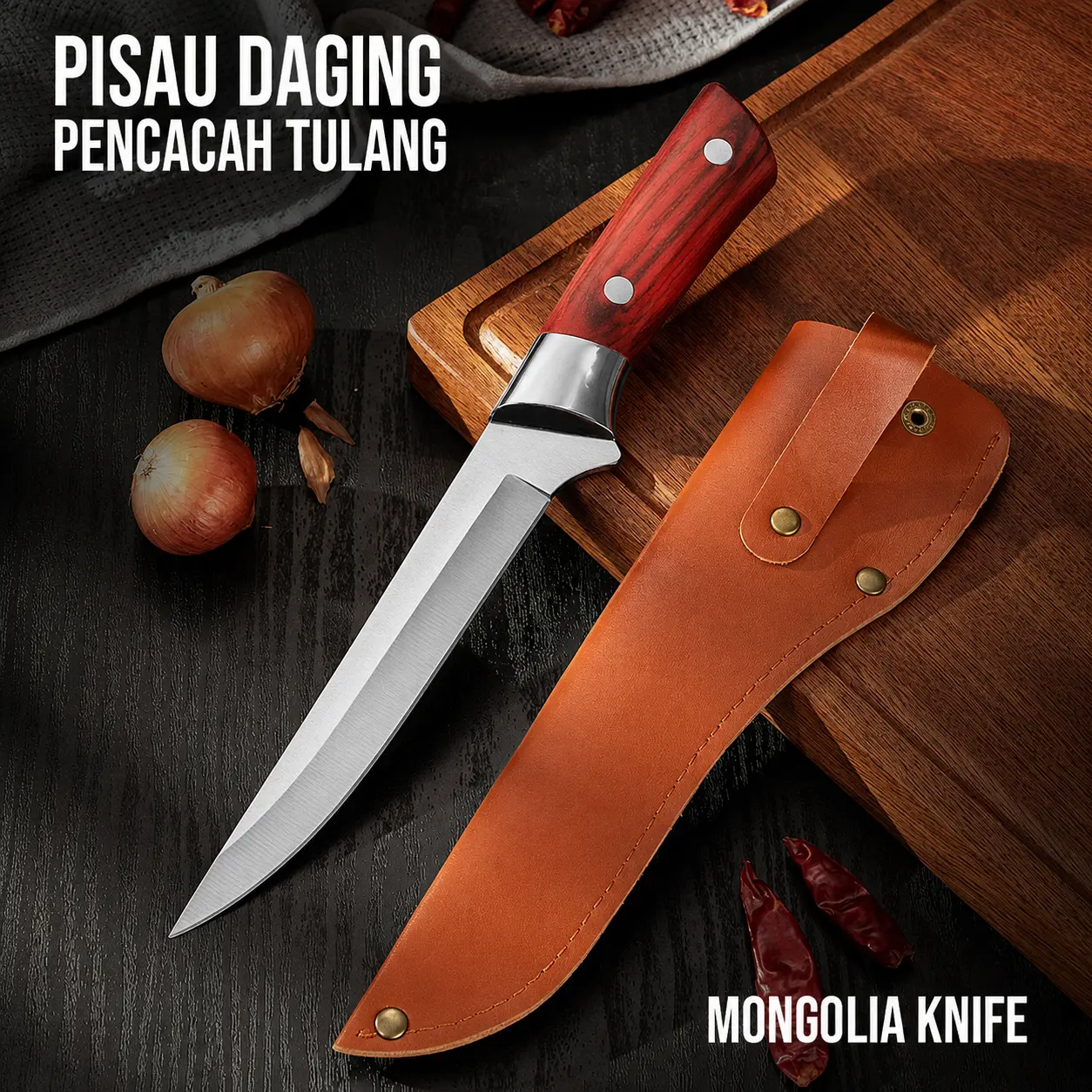 PISAU DAGING PENCACAH TULANG SAPI DAPUR JEPANG TAJAM SUPER BAJA ASLI JAPAN IMPORT