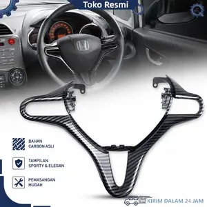 Cover Stir Bahan Carbon Asli – Cocok untuk Honda Jazz, Civic FD, City, BR-V HYB