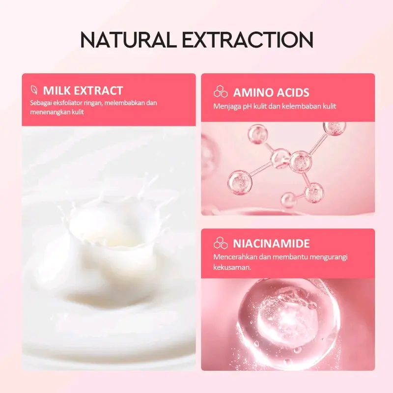 Glad2Glow Milk Amino Acid Gentle Cleanser Face Wash 80ml | Sabun Cuci Muka Pembersih Wajah Facial Cleanser Face Wash Foam Sabun Muka Acne Cleanser Micellar Cleansing g2g cleansermilk untuk chicken skin 4
