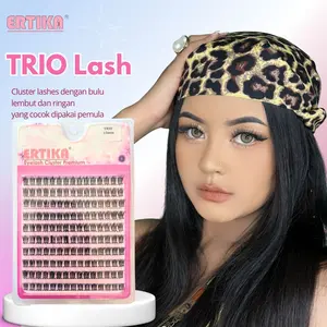 ERTIKA CLUSTER TRIO LASH  (Paket Eyelash Sendiri) | Paket Extension Lengkap by Ertika Lem Tahan Lama | Bulumata Ertika Box