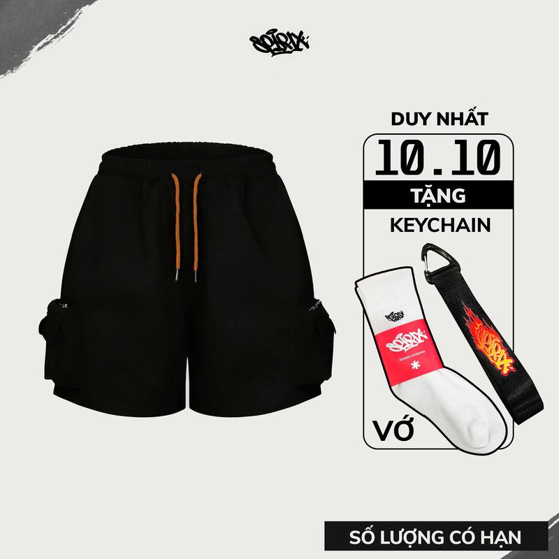 Spirix1x1 Quần Short Nam Nữ Big Size Đi Chơi, Du lịch, Thể Thao, Mùa Hè Quần Đùi Baggy 6 Túi Camo Big Size Ống Rộng Màu Đen Menswear